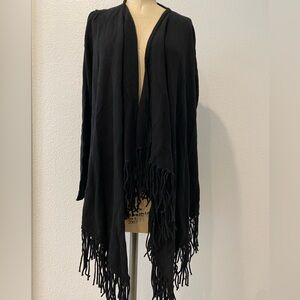 100% cashmere fringe cardigan